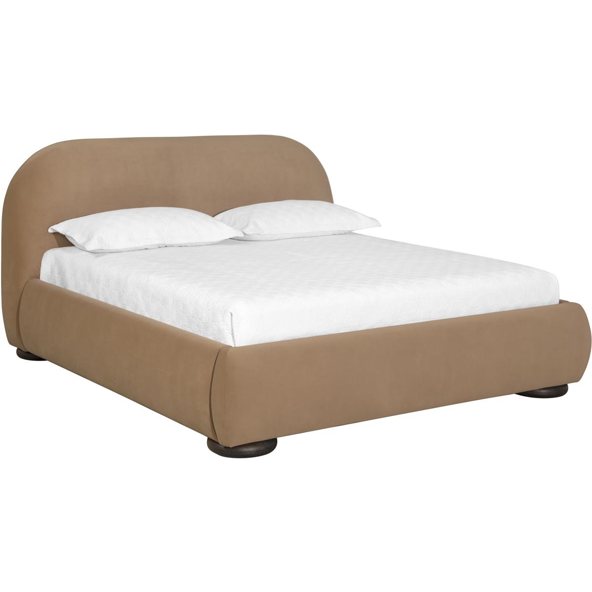 Carra Modern Classic Camel Upholstered Bed - King